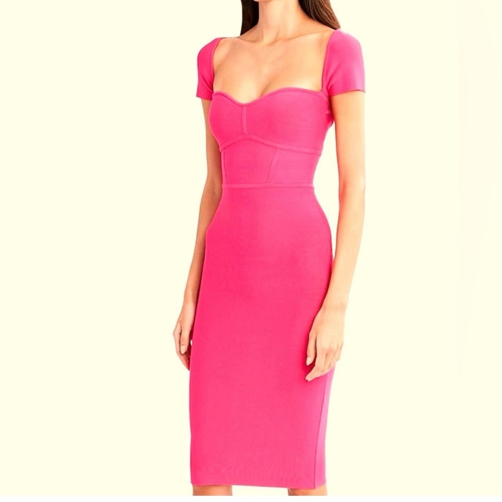 BCBG Max Azria Fitted Sweetheart Midi Dress NWOT size small